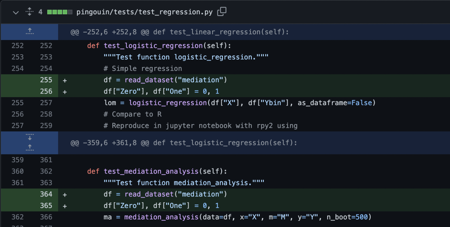 Code changes